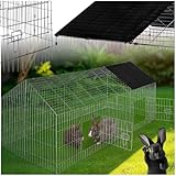 tectake® Freilaufgehege Kaninchen, Hasenstall draußen, Meerschweinchen Käfig,...