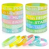 NHYDZSZ 12 Stile Motivationsarmbänder auf Deutsch mit Inspirierenden Sprüchen Silikon...