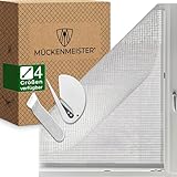 MÜCKENMEISTER® Fliegengitter Fenster (130x150cm, weiß) aus Glasfaser -...