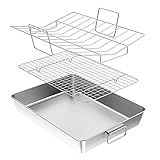 Yoassi 41cm super Große Grill- und Auflaufform mit Rost und V-Form Gitterrost,...
