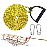 Schlittenseil Mit Karabiner,Schlittenleine Mit Griff,Schlitten Seil 4m,Schlitten...