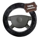 Walser Lammfell Lenkradbezug Auto, 100% Lammfell Lenkradschutz Auto, Auto Lenkradbezug,...