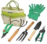 Gartenwerkzeug Set 7-TLG. Gartengeräte mit Aufbewahrungstasche, Garten...