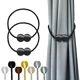 Hion Magnetische Vorhang Raffhalter Schwarz 2 Stück, Vorhang Raffhalter Schnallen...