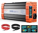 Wechselrichter Spannungswandler 12V auf 230V Reiner Sinus Wechselrichter 1500W Inverter...