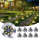 Qedertek Solar Bodenleuchten Aussen Garten - 8 Stück 8 LED Solarleuchten Außenleuchte...