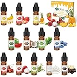 ERCorArt Flavour Drops - 12 Konzentrierte Lebensmittel Aromaöl, Flüssiger Lip...