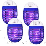 Mückenlampe, Insektenvernichter Elektrischer, 4 Pack Mückenschutz Steckdose UV Mosquito...