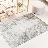 Famibay Teppich Wohnzimmer Schlafzimmer Beige Braun Teppich Waschbar Klein...