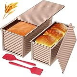 JSCORES Toast Brot Backform Set,4PCS Antihaft Brot Toastform mit Deckel,Brotbackform für...
