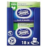 Tempo Toilettenpapier feucht Tempo feuchtes Toilettenpapier sanftundsensitiv Trio-Pack (18...