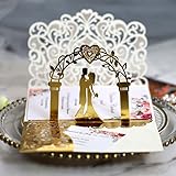 EBRO Pop Up Karte Hochzeit, Hochzeitskarte Brautpaar 3d mit Weiß Umschlag,...