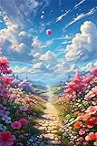 Blume Diamond Painting Erwachsene,5D Diamant Painting Wolke Diamond Painting Set,DIY Cross...