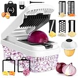 Professioneller 12-in-1-Gemüseschneider mit 7 Edelstahlklingen, multifunktionaler...