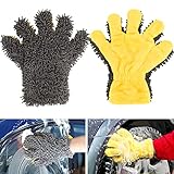 Linkstyle 2 Stücke Waschhandschuh Mikrofaser Auto, Waschhandschuhe Autopflege...
