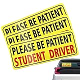 Schild für Fahrschüler für Auto, 3 x Anfänger, Anfänger, Stoßstangenaufkleber,...