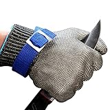 Schwer Schnittfeste Handschuhe Edelstahl Draht Metall Mesh Arbeitshandschuhe zum Austern...