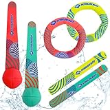 Schildkröt Diving Set Neopren Tauchset 6-teilig | 2 Tauchbälle, 2 Tauchringe, 2...