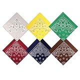 Bandana Baumwolle 100%, Bandana Kopftuch 6 Pcs, Halstuch Nickituch Damen,...