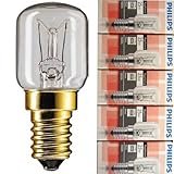 5 Stück Philips Appliance Backofenlampe T25 25W 230V E14 SES 57x25mm 2700K...