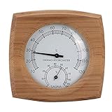 Sauna-Thermometer, Zedernholz-Thermo-Hygrometer, Handgefertigter Sauna-Timer Zeigt die...