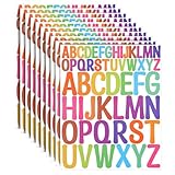 Piriuuo 520 Stück/10 Blatt Buchstaben Aufkleber, Bunt Vinyl Buchstabenaufkleber...