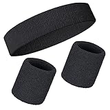 Schweißbänder Handgelenk Schweißbänder Stirnband Set Sport Wristbands Headbands 3...