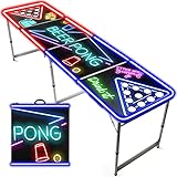 Beer Pong Offizieller Spotlightholes Tisch mit Löchern | Neonlicht | Premium...