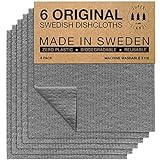 Superscandi Schweden-Geschirrtücher, (6 Stück Grau) Umweltfreundlich,...