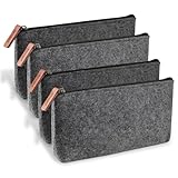 4PCS Filz Mäppchen, Filz Federmäppchen, Filztasche, Kosmetiktasche...