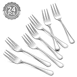 BEWOS 24 Stück Dessertgabeln, 5,71 ''(14,5 cm) Einzigartiges Design Salatgabel, Kleine...