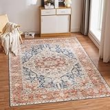 CHOSHOME Teppich Wohnzimmer Waschbarer Vintage Kurzflor Teppich Orientalisch Weiche...