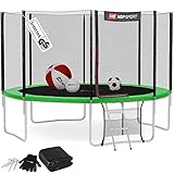 Hop-Sport Trampolin Outdoor Ø 366 cm – Gartentrampolin Komplettset mit stabilen...