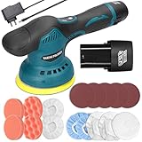Akku Poliermaschine Hancaner Exzenter Poliermaschine,2Pcs Akkus 8 Variable...