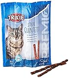 TRIXIE Katzensnack PREMIO Stick Quintett Lachs/Forelle - leckere Katzenleckerlis...