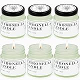Citronella Kerze Outdoor, 6 Stück Outdoor Kerzen Natürliche Sojawachs...