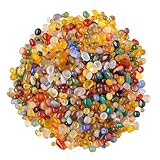 DHSWNNG 500g Edelsteine 7-9 mm, Bunter Achat Edelstein Mix Kleine Halbedelsteine...