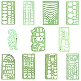 Zeichenschablone Technisches Zeichnen, 11 Stück Kunststoff Kreisschablone Set...