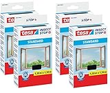 tesa Fliegengitter für Fenster, Standard Qualität, anthrazit, durchsichtig, 1,3m x 1,5m...