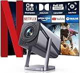 Mini Beamer 4K [Netflix Official|Dolby Audio] 600ANSI Smart Beamer Heimkino Full...