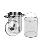TOPFANN Spargeltopf & Spaghettitopf mit Siebeinsatz und Glasdeckel, 16 cm 4,2L...