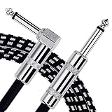 Anpro 3m Gitarren Instrumentenkabel 6.3mm Lärmschutz mit Abgewinkelte Stecker...