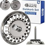 Spülbecken Siebkörbchen, 1 Pack, Ø 80 mm Siebkorb, in Edelstahl, Exzenter...