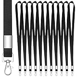 hoinya 12 Stück Schlüsselband Lanyard Schwarz Schlüsselbänder Nylon...