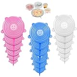 Dehnbare Silikondeckel-18 Stück Silikon Stretch Deckel, BPA-frei...