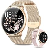 RUXINGX Smartwatch Damen mit Telefonfunktion 1.32' HD Voll Touch Screen, Armbanduhr mit...