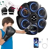OKESYO Music Boxing Machine mit Boxhandschuhen, LED Elektronische Boxmaschine mit Musik,...