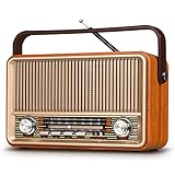 PRUNUS J-120 AM/FM/SW Retro Radio Klein, Kofferradio mit 1800mAh Akku, oder AC-Strom,...