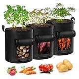 Haokelai Stofftopf, 3 Stück Kartoffel Pflanzsack 30L, 7 Gallonen Pflanzsäcke,...