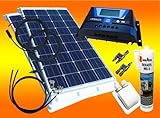 bau-tech Solarenergie 200Watt WoMo Solaranlage Komplettpaket für Wohnmobile,...